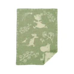 Barnpläd Moomin winterland Frost green