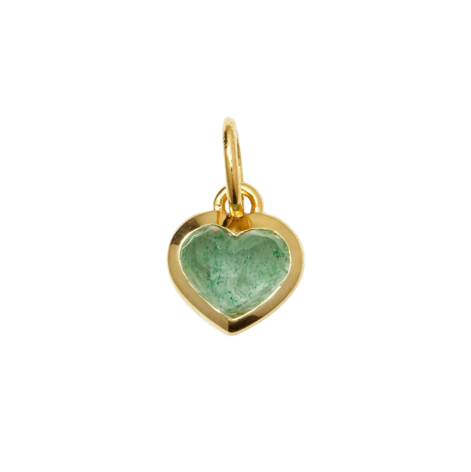 Berlock beloved heart Guld Grön