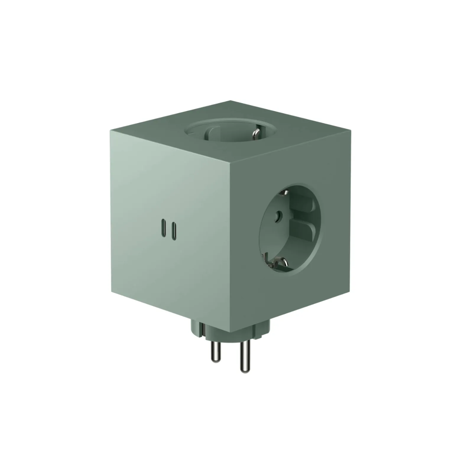 Förgreningsuttag Square 2 USB-C Oak Green