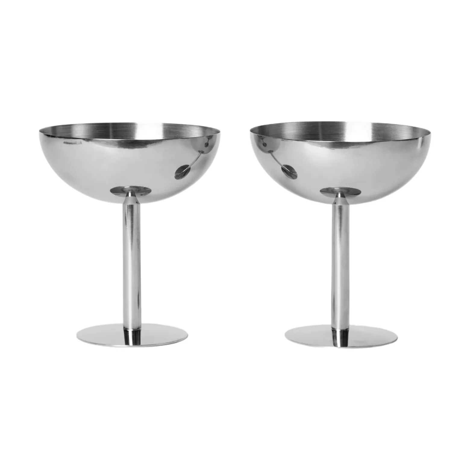 Glasskål på fot Bistro Silver 2-p