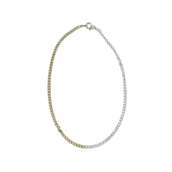 Halsband Fusion 45 cm silver/guld