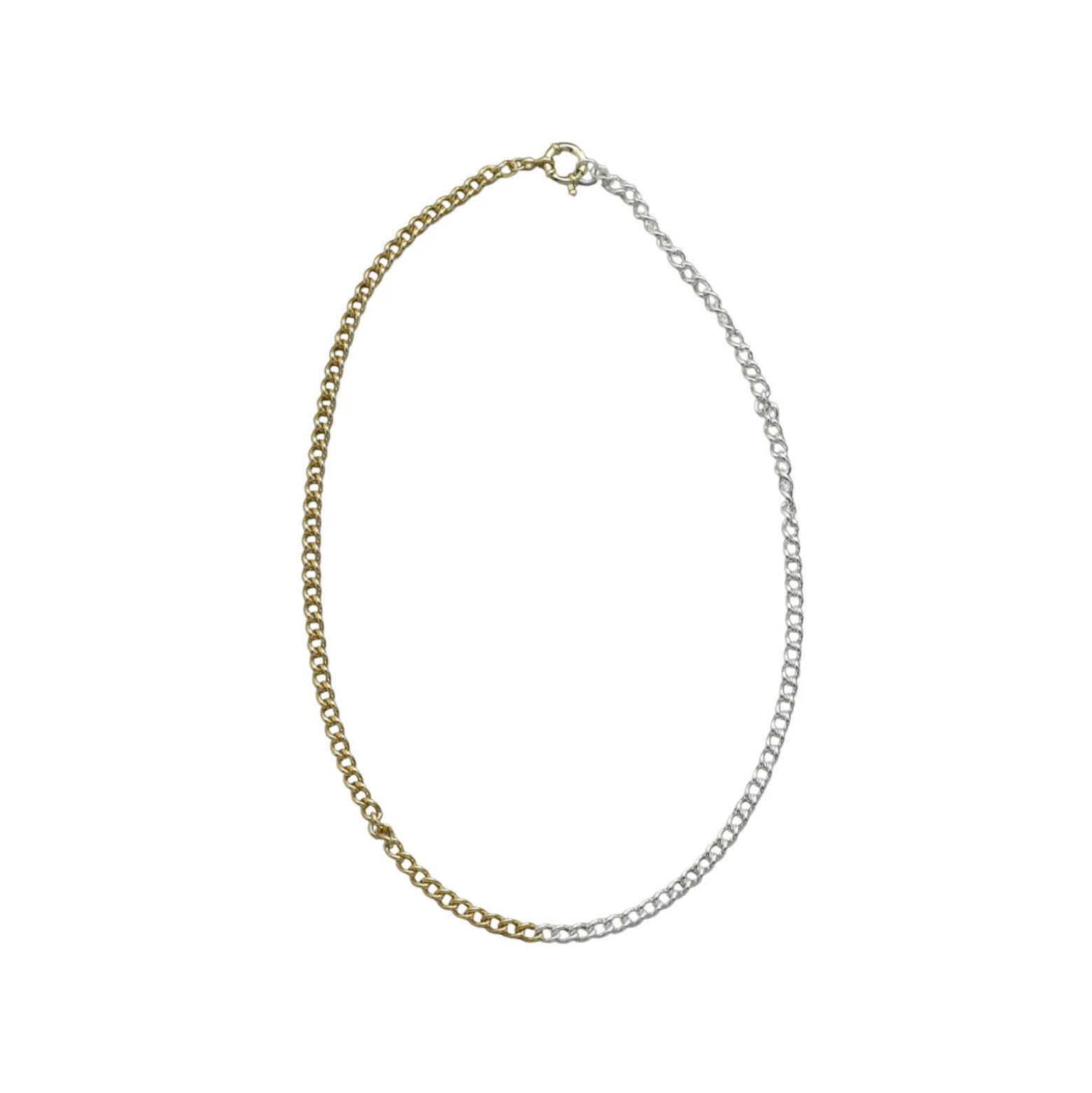 Halsband Fusion 45 cm silver/guld