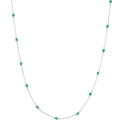 Halsband Santa Monica 42cm Grön Silver