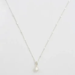 Halsband Treasure Single Pearl Silver
