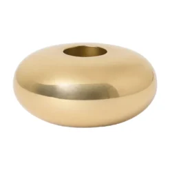 Ljusstake Rund låg Guld