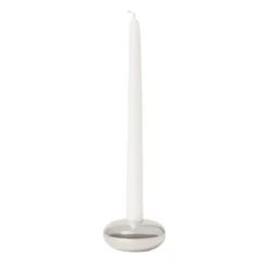 Ljusstake Rund låg Silver