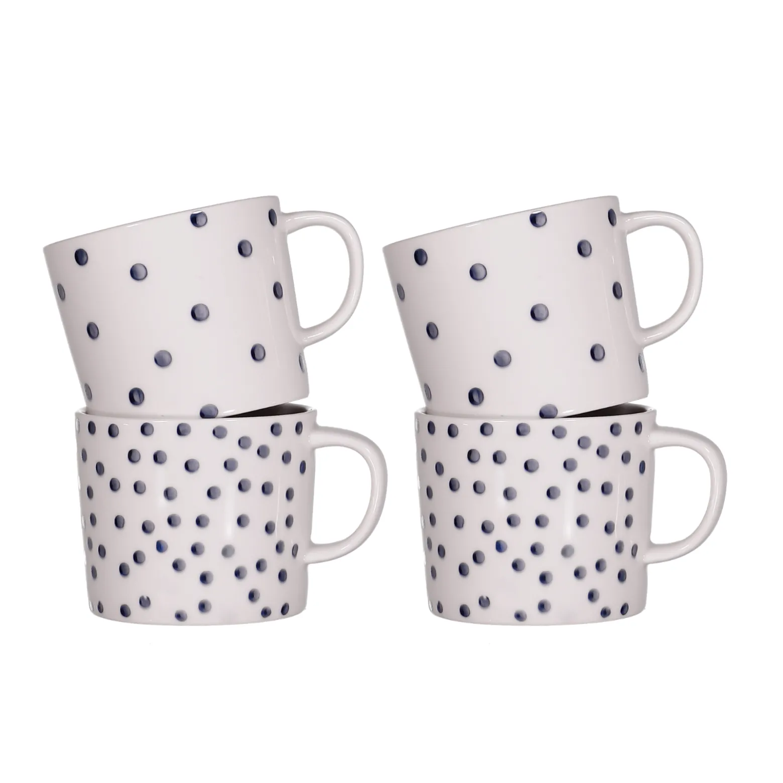Mugg Dots & Dots 4-p vit/blå