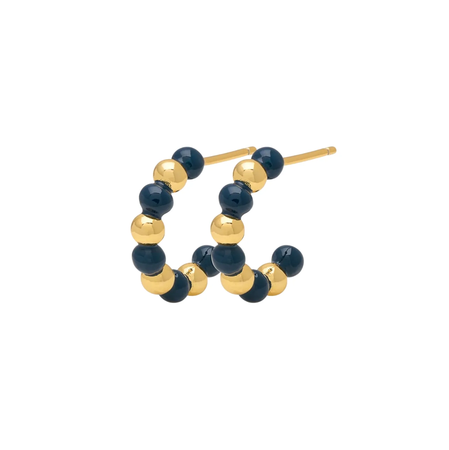 Örhänge Color balls hoops retro blue