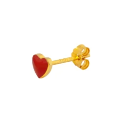 Örhänge Love U 1 st emalj pasison red