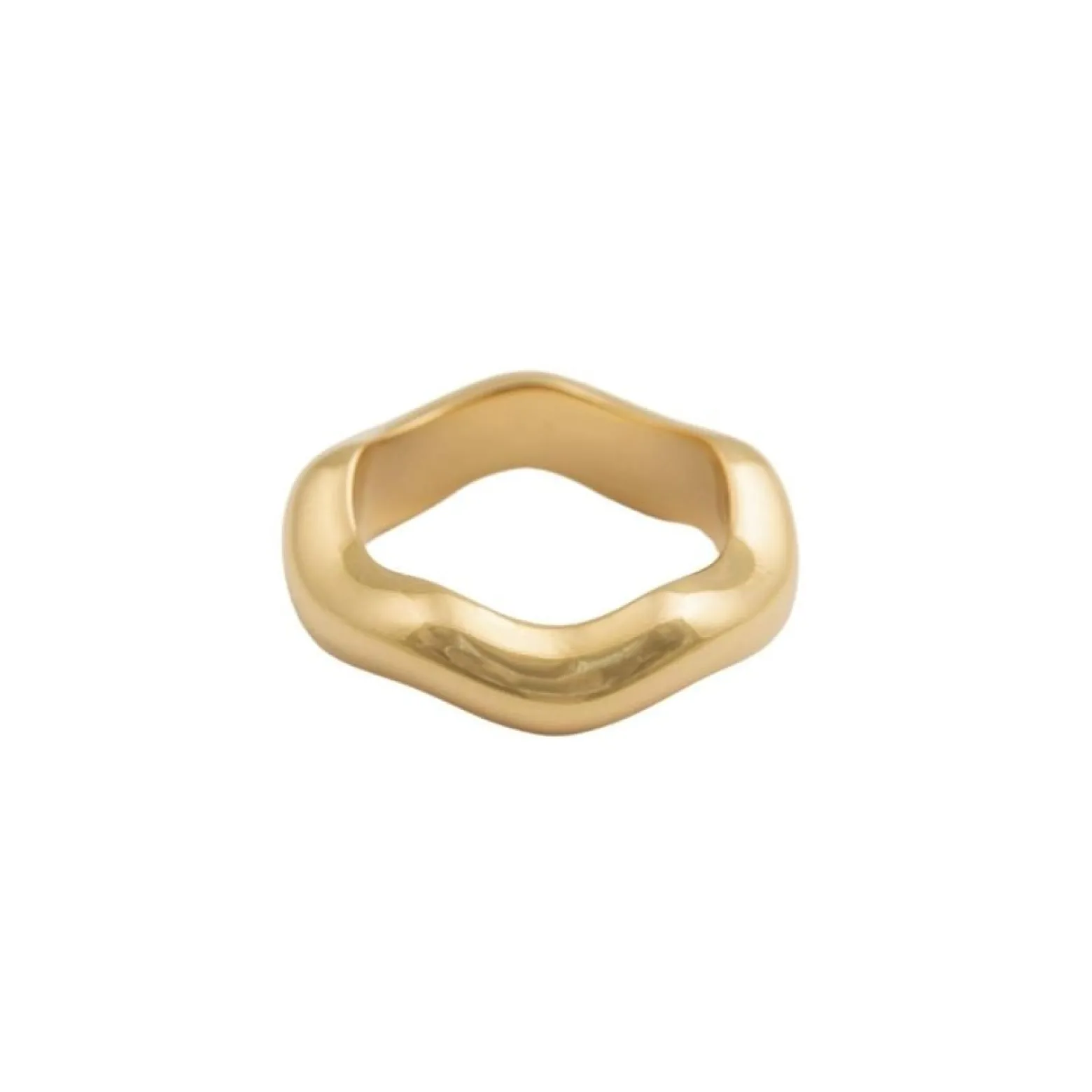Ring Bolded Wavy Guld 18mm