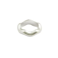 Ring Bolded Wavy Silver 18mm