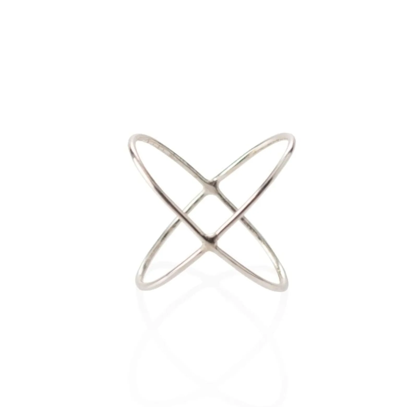 Ring korsad silver 16-17 mm