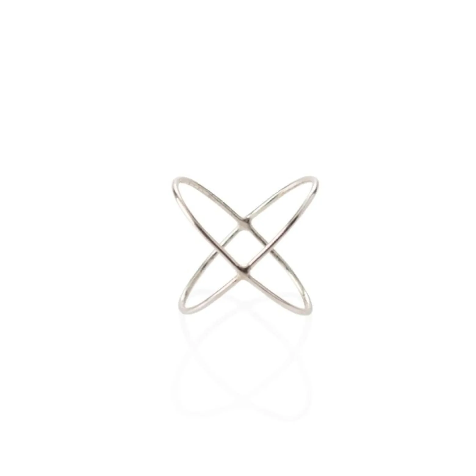 Ring korsad silver 19-20 mm