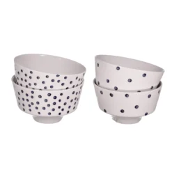 Skål Dots & Dots 4-p vit/blå