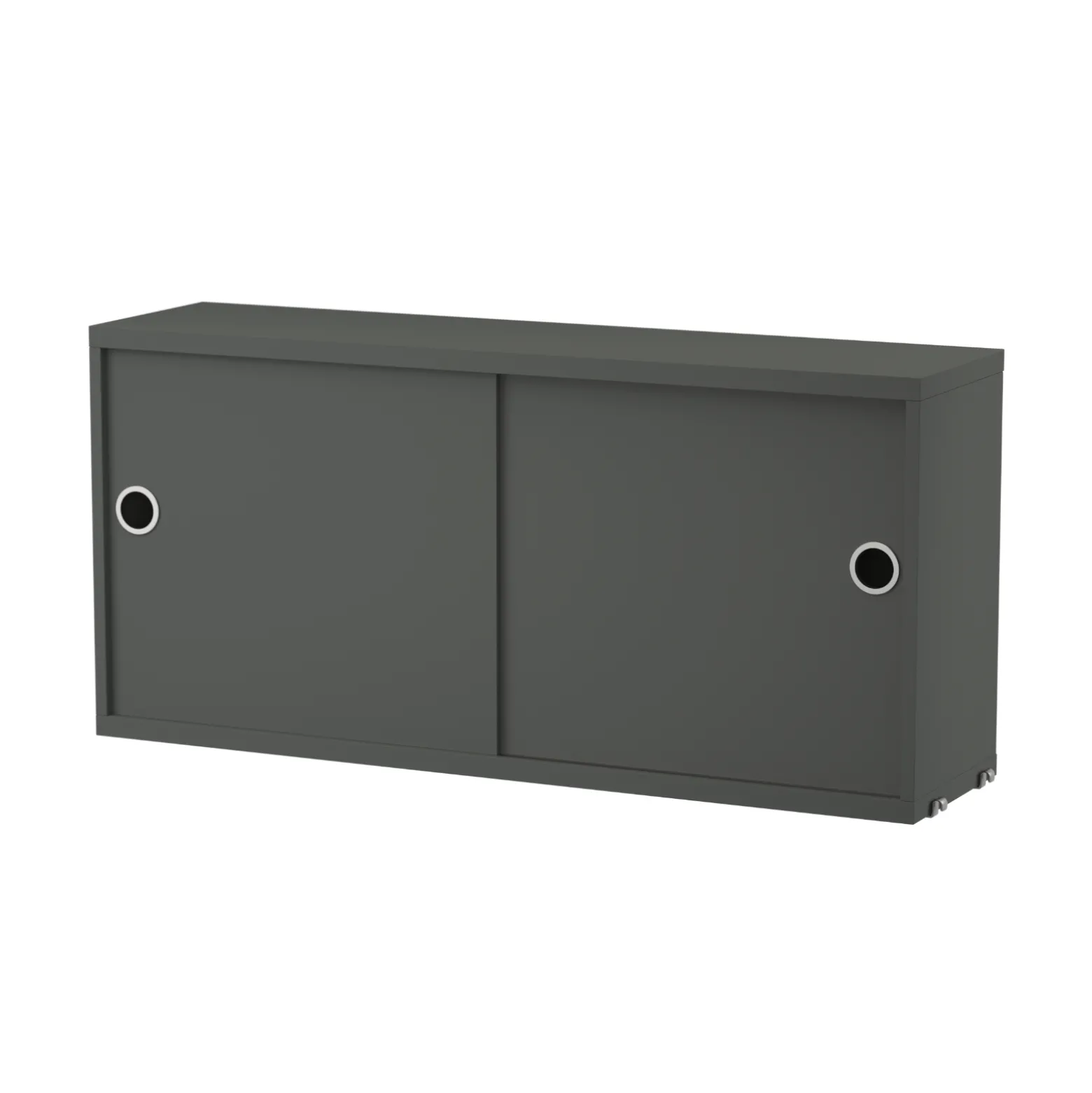 Skåp m skjutdörrar 78x20x37 Mörkgrå