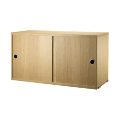 Skåp m skjutdörrar 78x30x42 trä