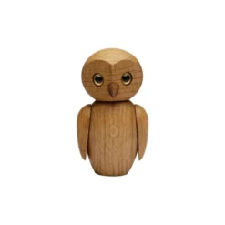 Träfigur Clever Uggla 10 cm Ek
